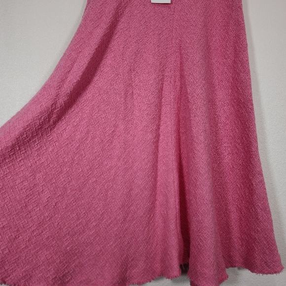 New Zara Long Textured A Line Barbie Pink Maxi Flounce Skirt 2929/469  Size XL - Picture 6 of 12